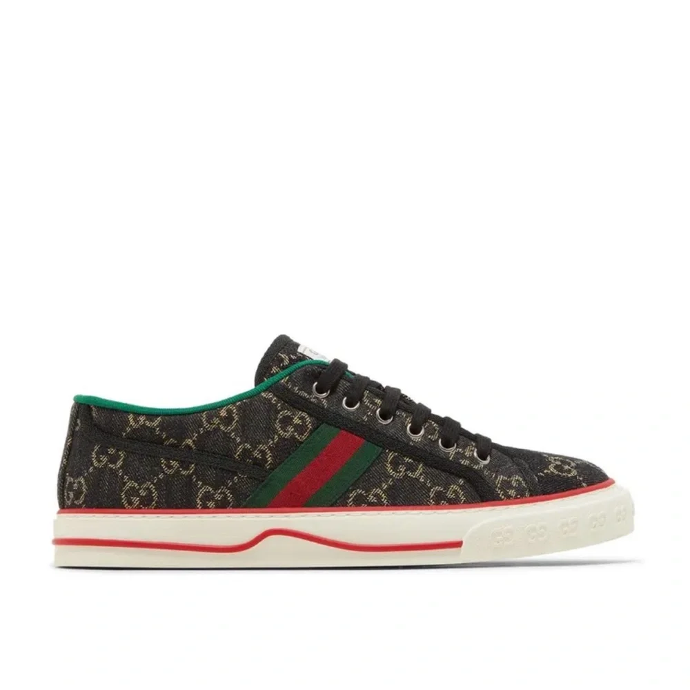 Gucci Men's Black and Red Stripe Sneakers - Picture 8 of 10